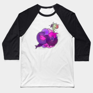 Purple Pink Dolphin Baseball T-Shirt